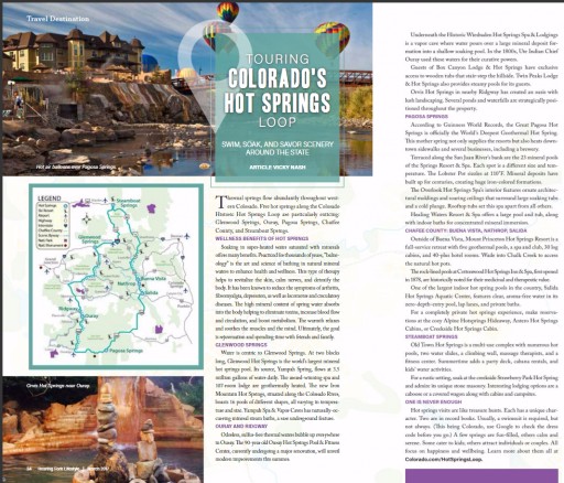 Roaring Fork Lifestyle magazine:  Touring Colorado's Hot Springs Loop
