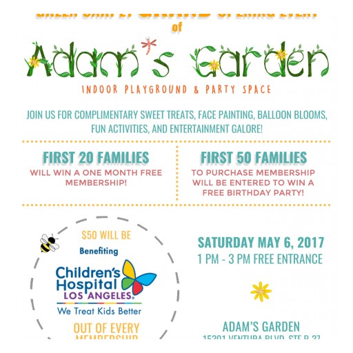 Adam's Garden Launches First Location at Sherman Oaks Galleria With Green Carpet Grand Opening Event Benefiting Children's Hospital Los Angeles