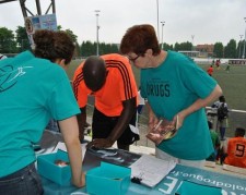 Volunteers provided the athletes with booklets and DVDs they can use to promote drug-free living to the youth of their communities.