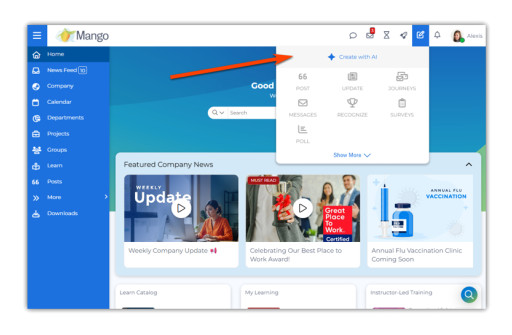 MangoApps Launches Industry-First AI That Creates Pages, Forms, and More From a Prompt