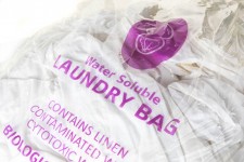 Water soluble laundry bag made from Aquapak polymer