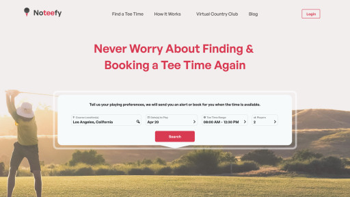 Noteefy Launches With Faster, Easier Way for Golfers to Find & Book Tee Times
