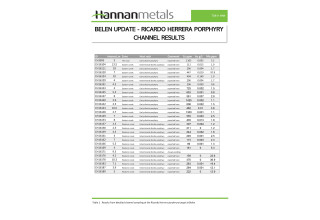 Hannan Metals Ltd., Monday, October 10, 2022, Press release picture