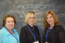 Cecille Askeoff, Laurie Loughney and Devora Corn at the conference on hope and aging in Jerusalem.