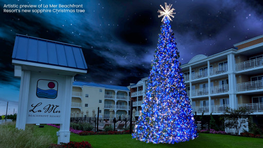 La Mer Beachfront Resort Unveils Its Newest Creation - a Dazzling "Sapphire Christmas" on the Jersey Shore as a New Holiday Landmark Arrives in Cape May
