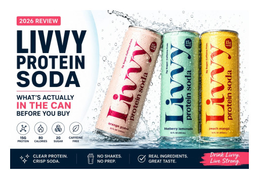 Livvy Protein Soda Review 2026: 15g Clear Protein, Zero Caffeine, No Blender