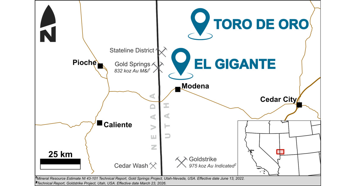 Orogen Royalties Acquires Two Gold Projects in Southwest Utah