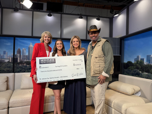 Montlick Injury Attorneys Sponsors Veterans Day Telethon, raising $110,395 for Top Dogg K9 Foundation