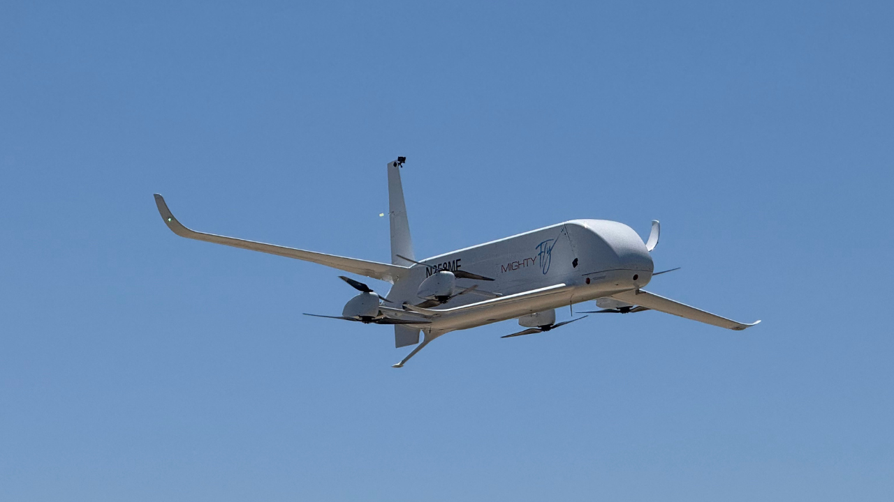 The MightyFly Cento aircraft performing autonomous flight 