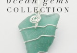 Wire Wrapped Teal Sea Glass Necklace