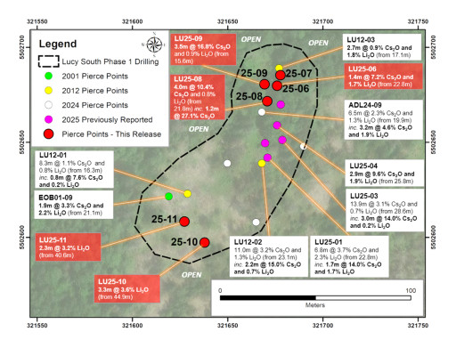 Grid Metals Reports Best Intercept to Date at Falcon West Cesium Project of 16.5% Cs2O over 3.45m