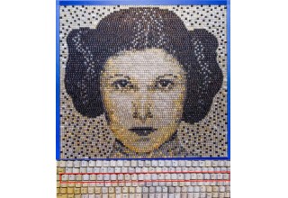 Portrait of Princess Leia™ made from 6,872 keyboard keys