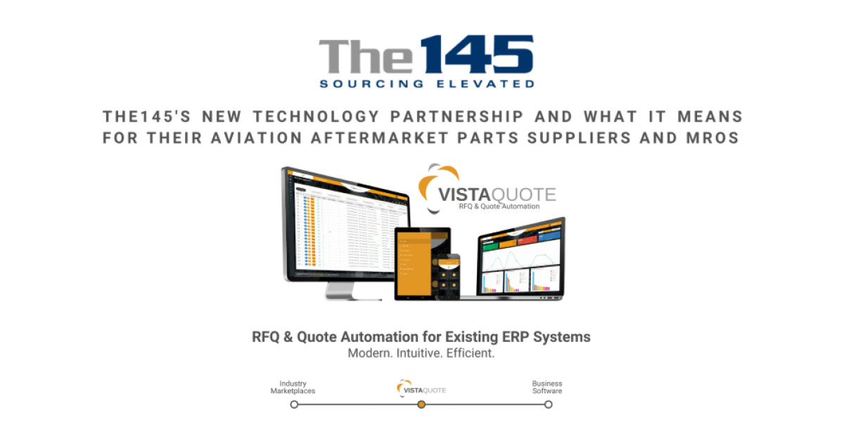 The145.com Announces Technology Partnership Aimed at Benefitting Its Aviation Aftermarket Parts Suppliers and MROs