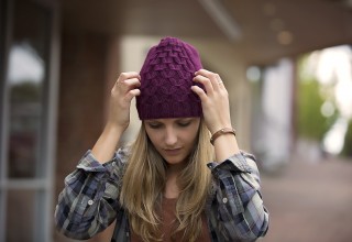 Gathered Knit Winter Hat by Swell Knits