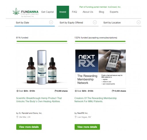 Fundanna Receives Equity Investment From Digital Arts Media Network for Continued Rollout of Cannabis Crowd Funding Platform, Fundanna.com