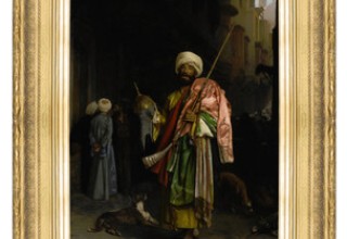 DECORATIVE ELEMENTS:  Jean-Léon Gérôme, Marchand Ambulant au Caire.  Auctioned at Sotheby's. Eli Wilner Frame