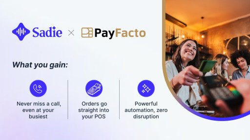 Sadie AI and Payfacto Announce Voice AI Integration for Hospitality POS Systems