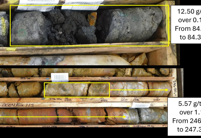 Drill hole IC24-0004 High Grade Intercept Photos