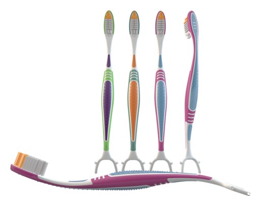 New Innovative 2-in-1 Flossy Brush Leaves Teeth Feeling Clean and Healthy