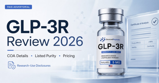 Sourced Peptides GLP-3R Review 2026: The 99.745% Purity Listing, Same-Price Vials, and BOGO Offer Putting it on Researchers' Radar