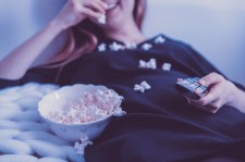 Lazy Person Eating Popcorn