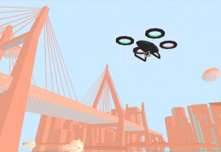 A screenshot of DroneVR virtual reality simulation 