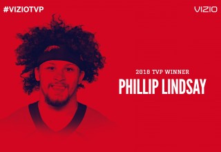 Breakout Running Back Phillip Lindsay Named 2018  VIZIO Top Value Performer 