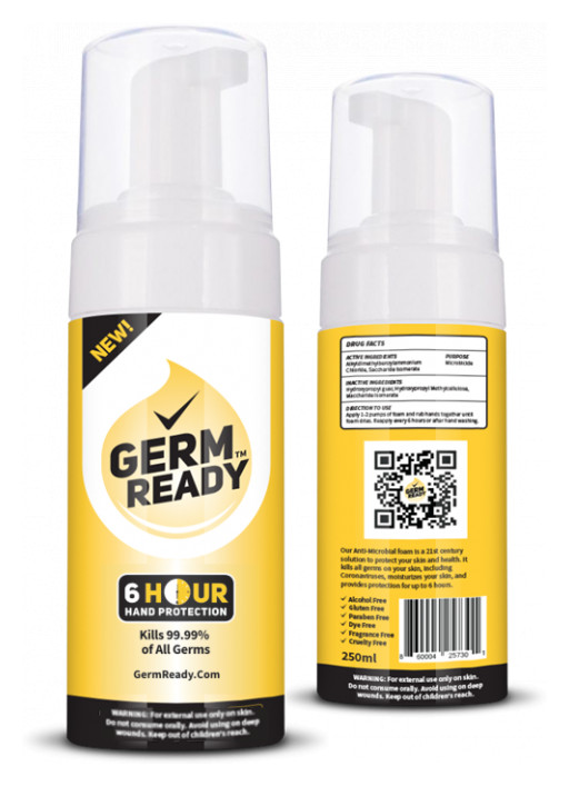 U.S.-Based Germ Ready Launches Alcohol-Free Hand Sanitizing Foam With 6 Hours of Proven Protection From Over 99.99% of Germs
