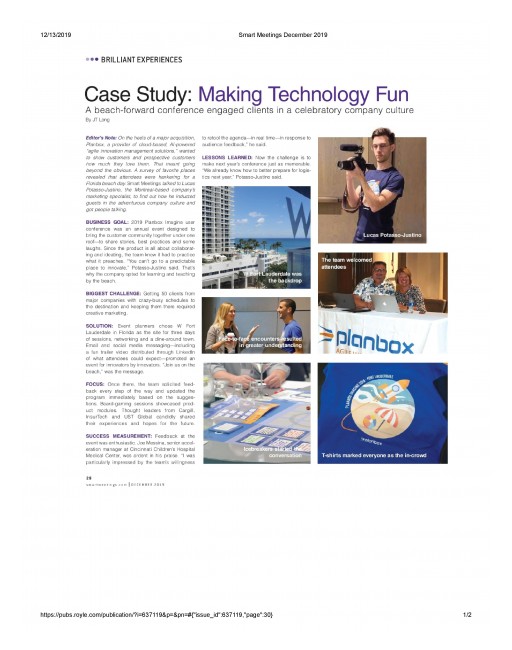 Smart Meetings Magazine December 2019 Issue | Case Study: Making Technology Fun