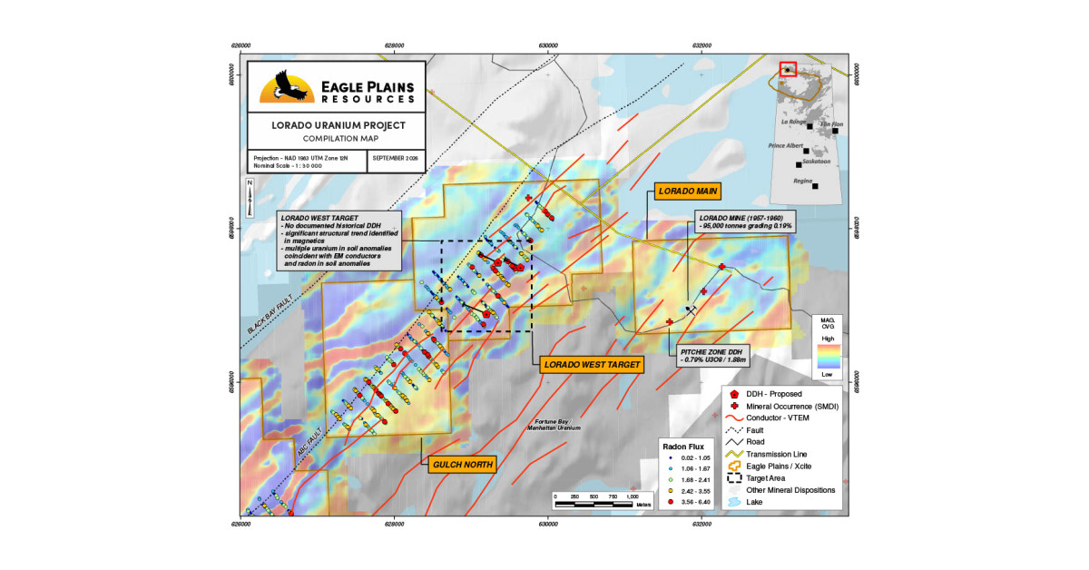 Eagle Plains' Partner Xcite Uranium Commences Drill Program at the Lorado Uranium Project, Saskatchewan
