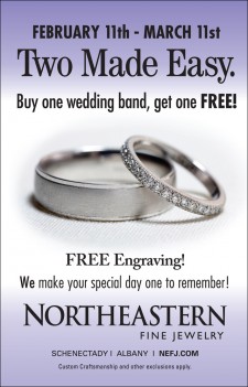 Buy one Get One Free Wedding Band Deal at Northeastern Fine Jewelry located in Schenectady and Albany New York