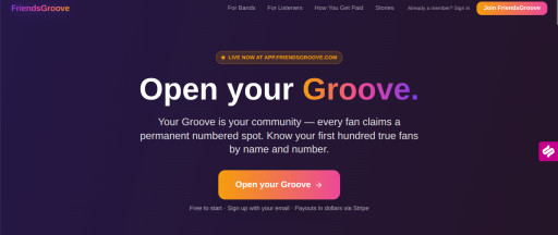 FriendsGroove Launches: The Social Network for Music Where Fans Get a Permanent Number for Finding Bands First
