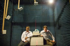 Senthilkumar CP, Director of Technology (left), and and Justin Patton, RFID Lab Director (right), seated in the lab's ARC Test Chamber