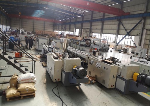Benk Machine Set to Test Two Sets of PVC Pipe Machines in Their Factory