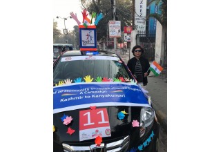 Youth for Human Rights India sponsored a car in the Women's Car Rally in support of the "Save the Girl Child" Campaign 