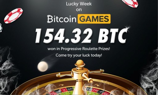 Bitcoin Games' Progressive Roulette Pays Out 154.32 BTC Worth of Prizes in Just One Week