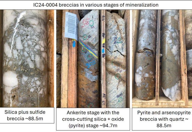 Breccias in various stages - hole 4