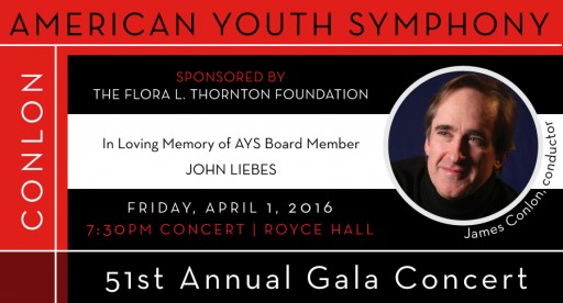 Maestro James Conlon Conducts Annual AYS Gala Concert, April 1 at Royce Hall