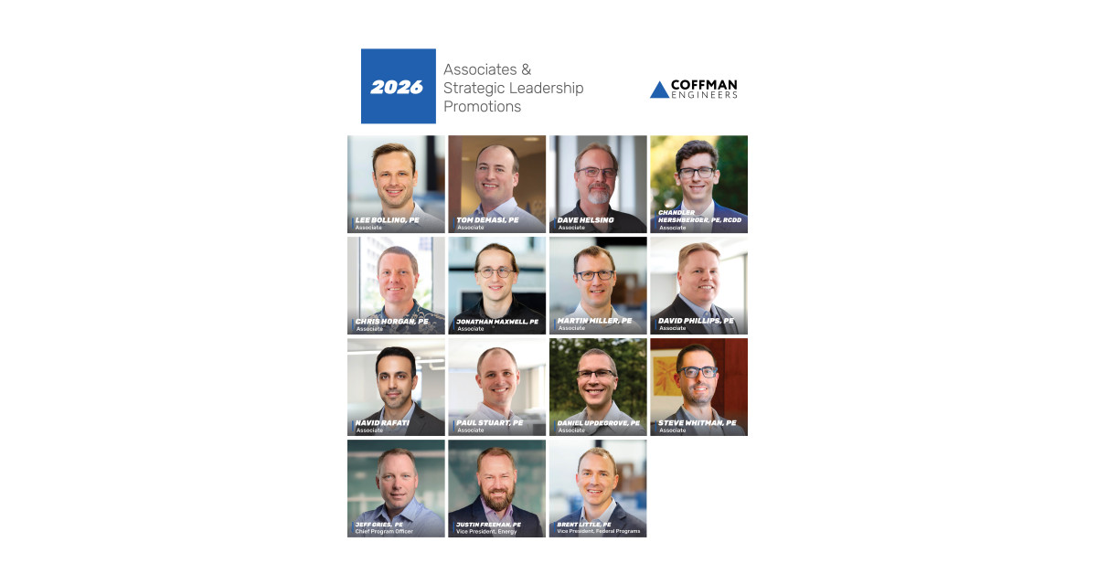 Coffman Engineers Announces 2026 Associates and Strategic Leadership ...
