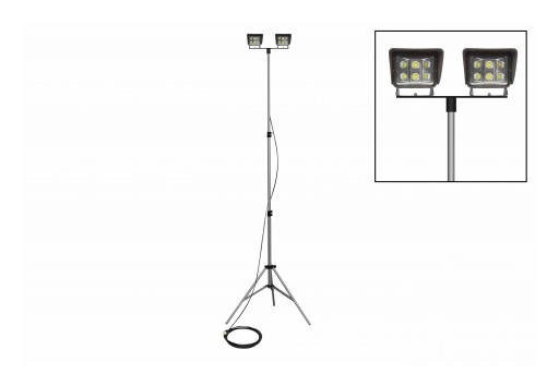 Larson Electronics Releases Telescoping LED Light Tower W/ 120W Flood Lights, 2 LEDs, 3.5' to 10'