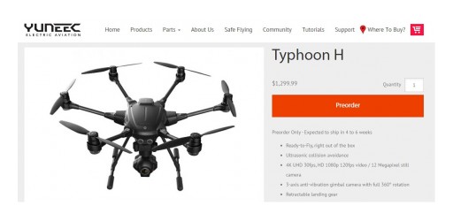DroneCompares.com Looks Under the Hood of the Industry's Latest Drone  - Yuneec's Typhoon H: A Good Buy at $1299?