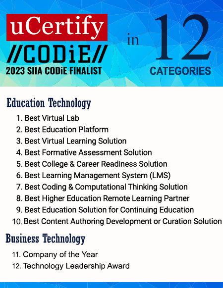 uCertify Is Finalist in 12 Categories at SIIA CODiE Awards 2023