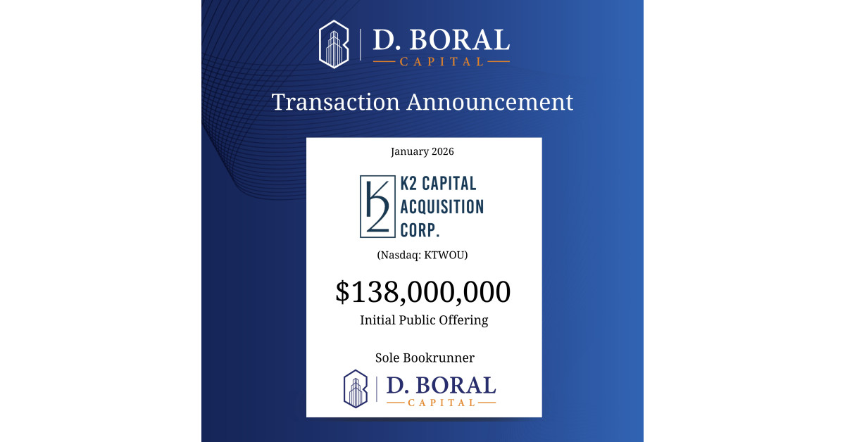 D. Boral Capital Acted as Sole Bookrunner to K2 Capital Acquisition ...