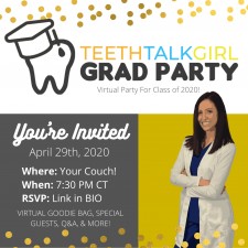 Teeth Talk Girl's Virtual Graduation Party Invitation 