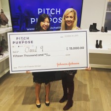 Pitch with Purpose Winner Cloud 9 Accepts Check from Alice's Elizabeth Gore