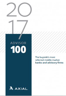 AXIAL'S 2017 ADVISOR 100 LIST FOR MOST REFERRED MIDDLE MARKET M&A ADVISORY FIRMS