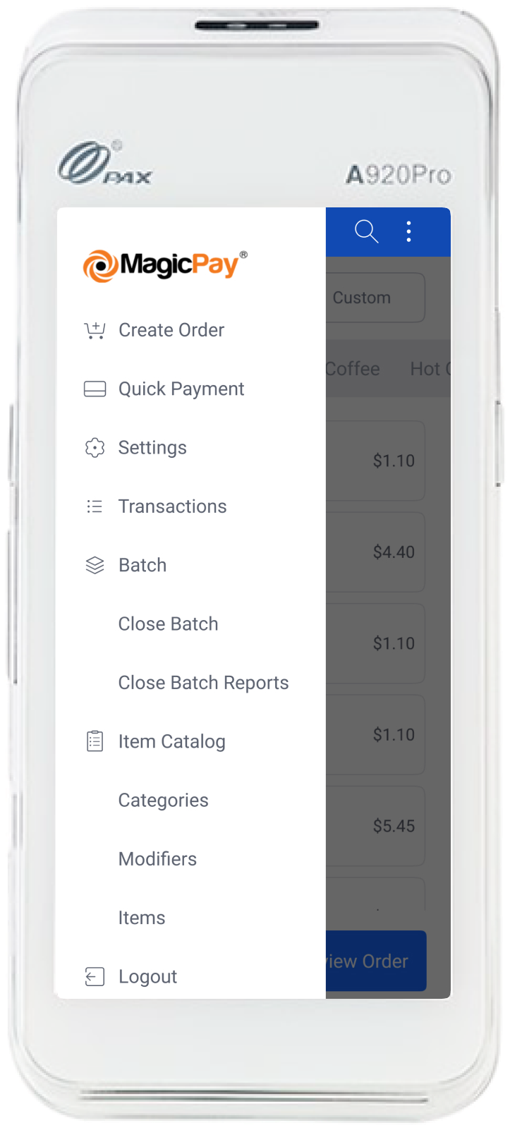 MagicPay POS v1.18 on Pax A920Pro Device