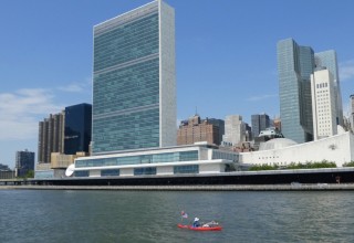Swimming in the East River, Passing the UN Building