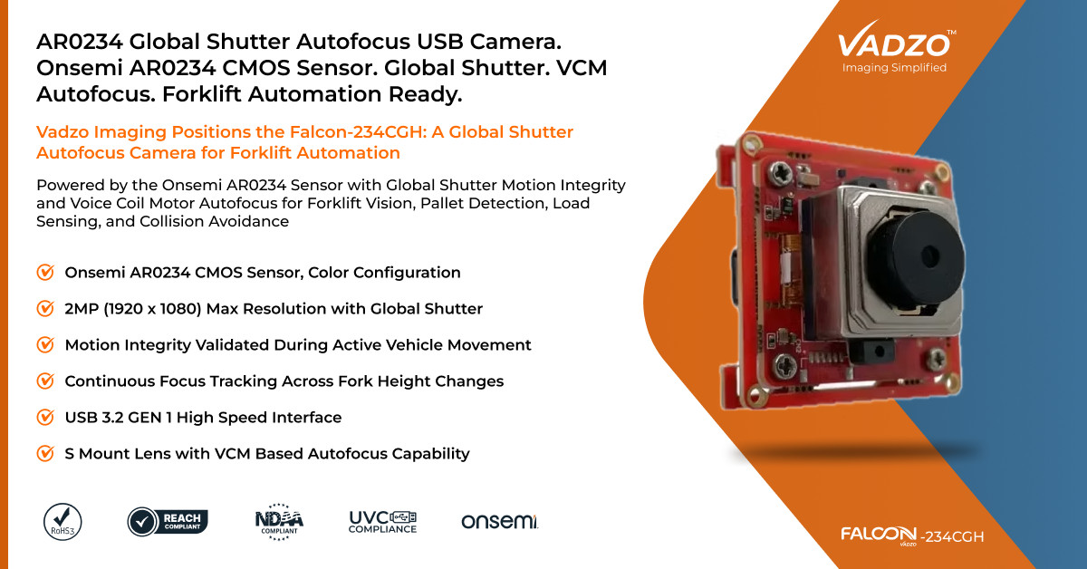Warehouse Rack Distance Vadzo Imaging Positions Falcon-234CGH 2MP Onsemi AR0234 Global Shutter ...