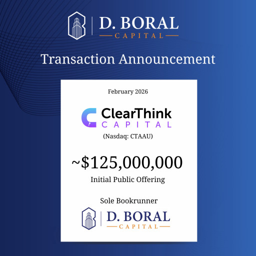 D. Boral Capital Acted as Sole Bookrunner to ClearThink 1 Acquisition Corp. (Nasdaq: CTAAU) in Connection with Its ~$125,000,000 Initial Public Offering